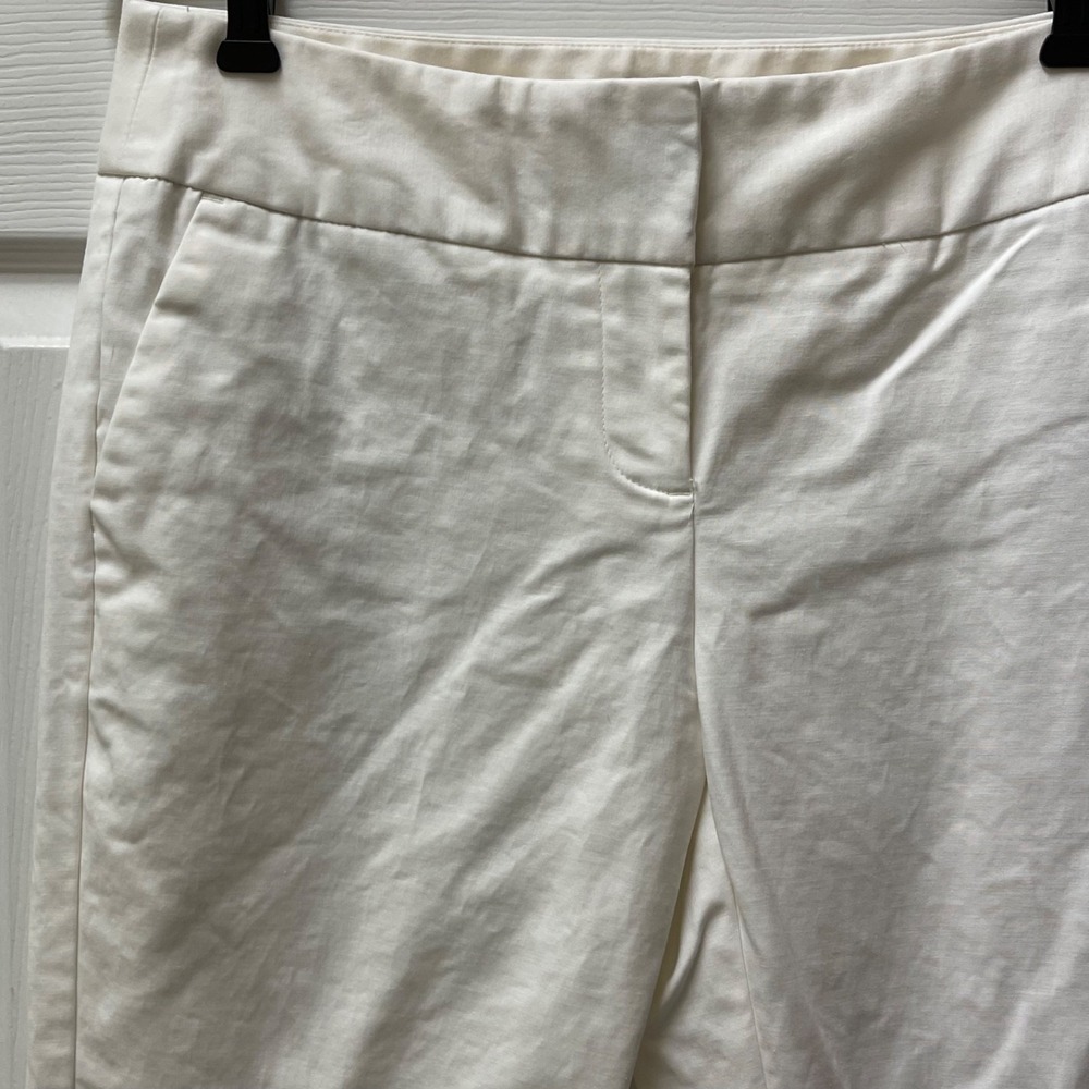 Worthington Women's 6 White Slim Fit Slim Leg Dress Pants Stretch Triple Closure